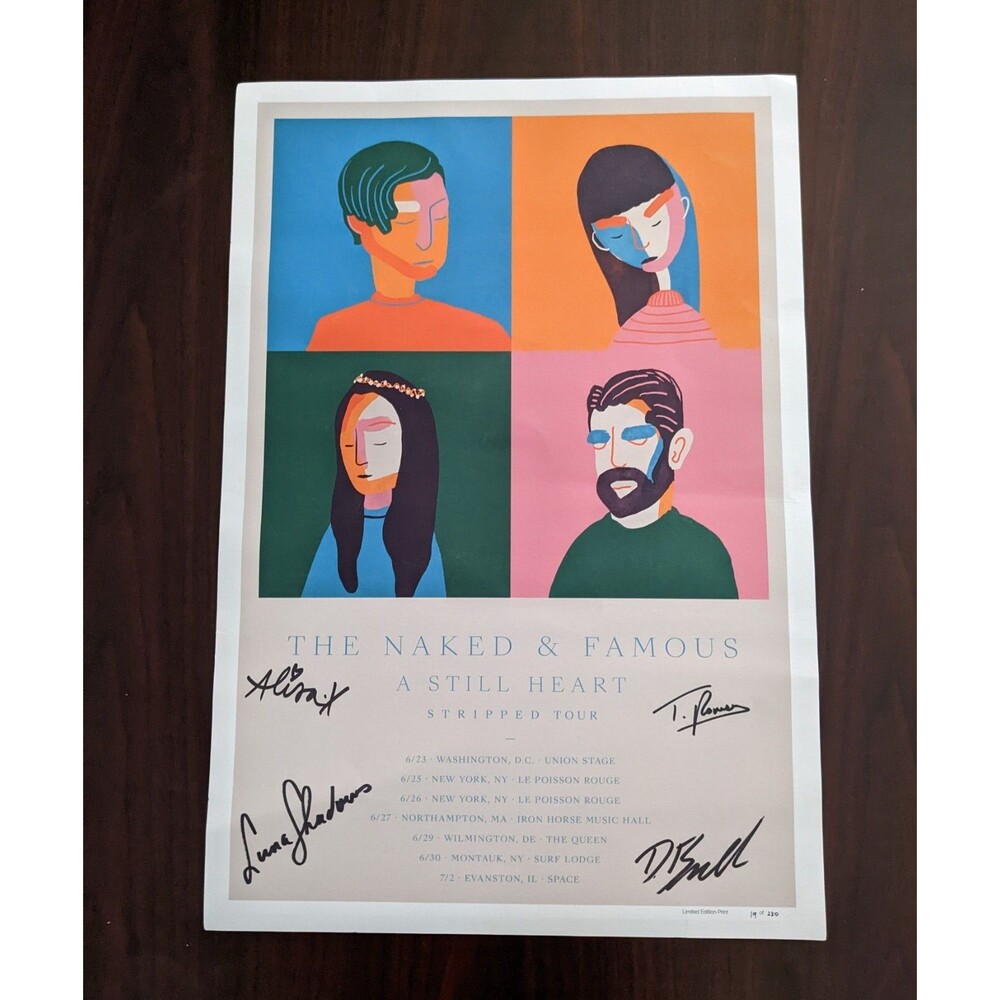 THE NAKED & FAMOUS Group Signed / Autographed Limited Edition Print - RARE